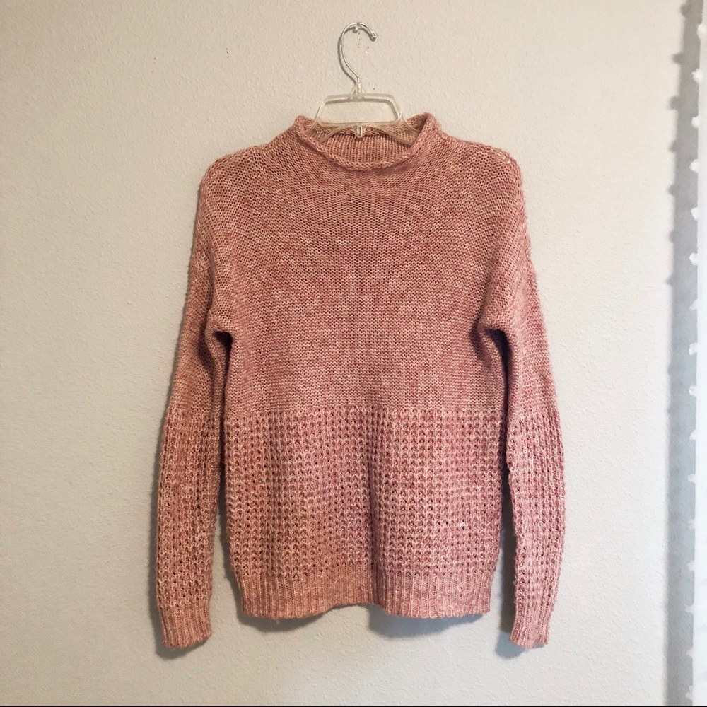 COPY - American Eagle Outfitters Pink Waffle Knit Mock Neck Sweater Size Extra …